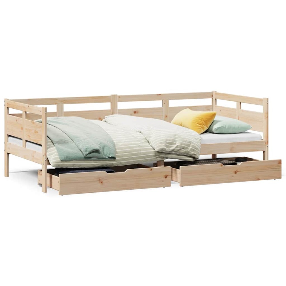 vidaXL Pat de zi cu sertare, 90x190 cm, lemn masiv de pin