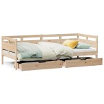 vidaXL Pat de zi cu sertare, 90x190 cm, lemn masiv de pin