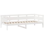 vidaXL Pat de zi cu sertare, alb, 90x190 cm, lemn masiv pin