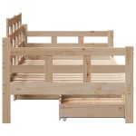 vidaXL Pat de zi cu sertare, 90x200 cm, lemn masiv pin