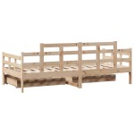 vidaXL Pat de zi cu sertare, 90x200 cm, lemn masiv pin