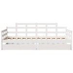 vidaXL Pat de zi cu sertare, alb, 90x200 cm, lemn masiv pin