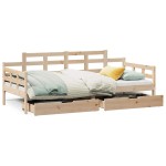 vidaXL Pat de zi cu sertare, 90x190 cm, lemn masiv de pin