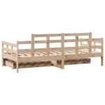 vidaXL Pat de zi cu sertare, 90x190 cm, lemn masiv de pin
