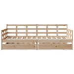 vidaXL Pat de zi cu sertare, 90x200 cm, lemn masiv pin