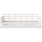 vidaXL Pat de zi cu sertare, alb, 90x200 cm, lemn masiv pin