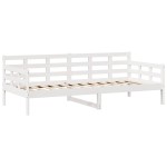 vidaXL Pat de zi cu sertare, alb, 90x200 cm, lemn masiv pin