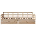 vidaXL Pat de zi cu sertare, 80x200 cm, lemn masiv pin
