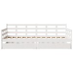 vidaXL Pat de zi cu sertare, alb, 80x200 cm, lemn masiv pin