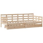 vidaXL Pat de zi cu sertare, 90x190 cm, lemn masiv de pin