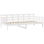 vidaXL Pat de zi cu sertare, alb, 90x190 cm, lemn masiv pin