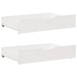 vidaXL Pat de zi cu sertare, alb, 90x200 cm, lemn masiv pin