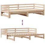 vidaXL Pat de zi cu extensie și sertare fără saltea, 80x200 cm