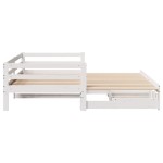 vidaXL Pat de zi cu extensie și sertare fără saltea, alb, 80x200 cm