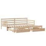 vidaXL Pat de zi cu extensie și sertare fără saltea, 80x200 cm