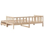 vidaXL Pat de zi cu extensie și sertare fără saltea, 80x200 cm