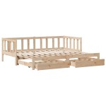 vidaXL Pat de zi cu extensie și sertare fără saltea, 90x200 cm