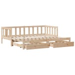 vidaXL Pat de zi cu extensie și sertare fără saltea, 90x190 cm