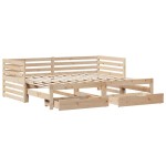 vidaXL Pat de zi cu sertare, 90x200 cm, lemn masiv pin