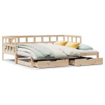 vidaXL Pat de zi cu extensie și sertare fără saltea, 90x200 cm vidaXL Pat de zi cu extensie și sertare fără saltea, 90x200 cm
