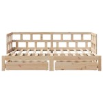 vidaXL Pat de zi cu extensie și sertare fără saltea, 90x200 cm vidaXL Pat de zi cu extensie și sertare fără saltea, 90x200 cm