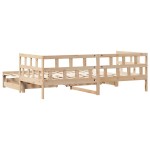 vidaXL Pat de zi cu extensie și sertare fără saltea, 80x200 cm