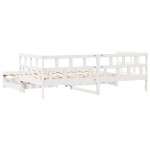 vidaXL Pat de zi cu extensie și sertare fără saltea, alb, 80x200 cm