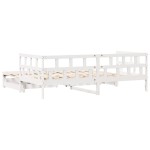 vidaXL Pat de zi cu extensie și sertare fără saltea, alb, 90x190 cm
