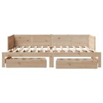 vidaXL Pat de zi cu extensie și sertare fără saltea, 80x200 cm