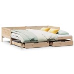 vidaXL Pat de zi cu extensie și sertare fără saltea, 90x190 cm