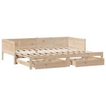 vidaXL Pat de zi cu extensie și sertare fără saltea, 90x190 cm