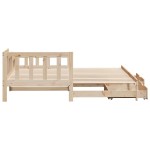 vidaXL Pat de zi cu extensie și sertare fără saltea, 80x200 cm vidaXL Pat de zi cu extensie și sertare fără saltea, 80x200 cm