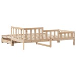 vidaXL Pat de zi cu extensie și sertare fără saltea, 80x200 cm vidaXL Pat de zi cu extensie și sertare fără saltea, 80x200 cm