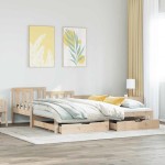 vidaXL Pat de zi cu extensie și sertare fără saltea, 90x200 cm
