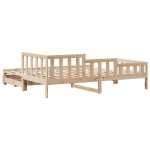 vidaXL Pat de zi cu extensie și sertare fără saltea, 90x200 cm