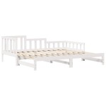 vidaXL Pat de zi cu extensie și sertare fără saltea, alb, 90x200 cm