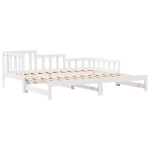 vidaXL Pat de zi cu extensie și sertare fără saltea, alb, 90x190 cm