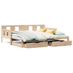 vidaXL Pat de zi cu extensie și sertare fără saltea, 90x200 cm