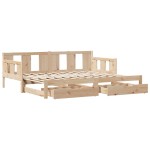 vidaXL Pat de zi cu extensie și sertare fără saltea, 90x200 cm
