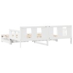 vidaXL Pat de zi cu extensie și sertare fără saltea, alb, 90x200 cm