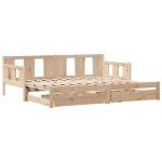 vidaXL Pat de zi cu extensie și sertare fără saltea, 80x200 cm