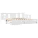 vidaXL Pat de zi cu extensie și sertare fără saltea, alb, 80x200 cm
