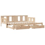 vidaXL Pat de zi cu extensie și sertare fără saltea, 90x190 cm