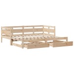 vidaXL Pat de zi cu extensie și sertare fără saltea, 90x200 cm