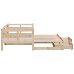 vidaXL Pat de zi cu extensie și sertare fără saltea, 80x200 cm