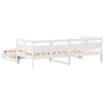 vidaXL Pat de zi cu extensie și sertare fără saltea, alb, 80x200 cm vidaXL Pat de zi cu extensie și sertare fără saltea, alb, 80x200 cm