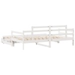 vidaXL Pat de zi cu extensie și sertare fără saltea, alb, 90x200 cm