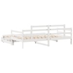 vidaXL Pat de zi cu extensie și sertare fără saltea, alb, 80x200 cm