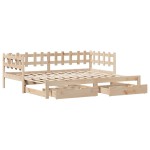 vidaXL Pat de zi cu extensie și sertare fără saltea, 80x200 cm