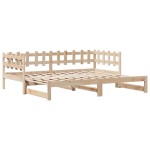 vidaXL Pat de zi cu extensie și sertare fără saltea, 80x200 cm